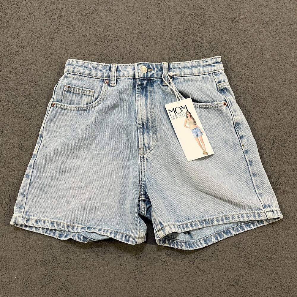 Simple Society High Rise Denim Mom Shorts Light Wash Women's Size 7/28 NWT